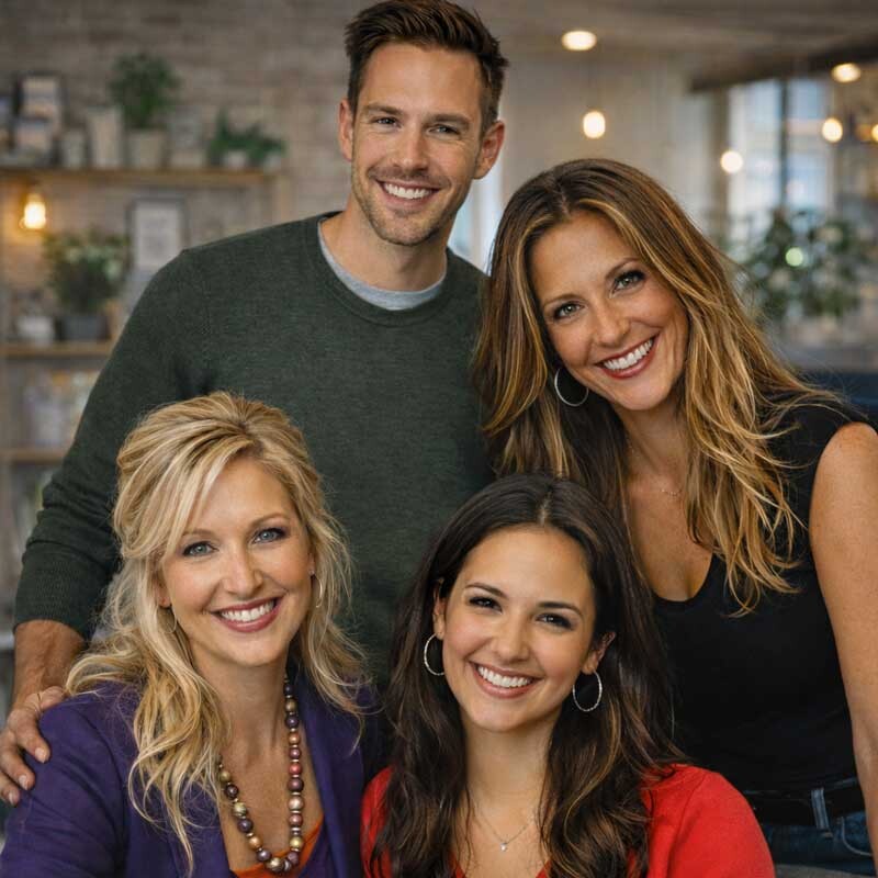 local business owner using table for SEO and marketing